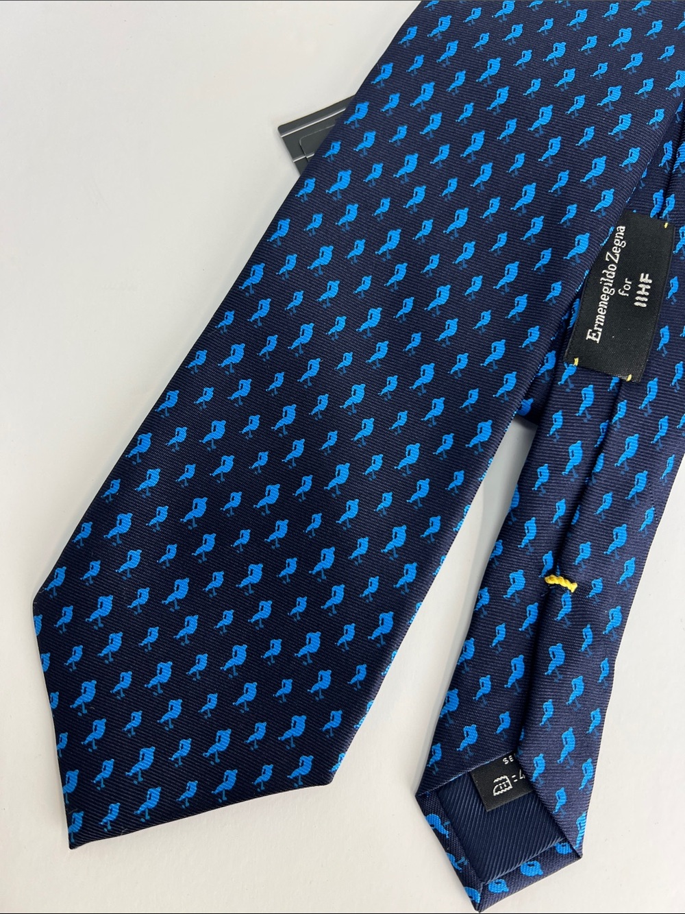 Ermenegildo Zegna for IIHF Ice Hockey Tie Blue 100% Silk Italy New